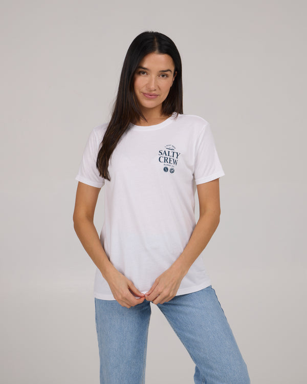 salty crew Sip And Sea Boyfriend Tee - White