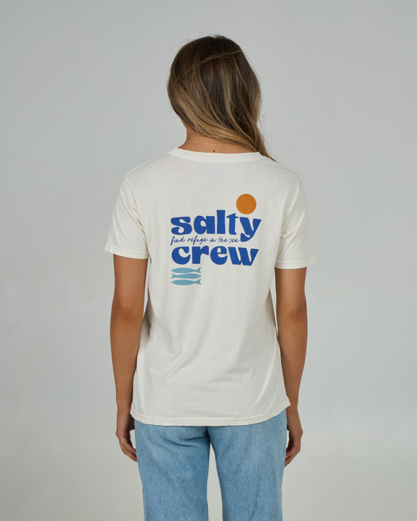 Salty Crew Small Bite Boyfriend Tee - Off White