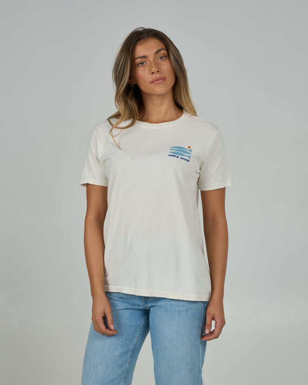 Salty Crew Small Bite Boyfriend Tee - Off White