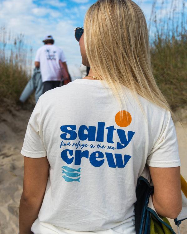 salty crew Small Bite Boyfriend Tee - Off White