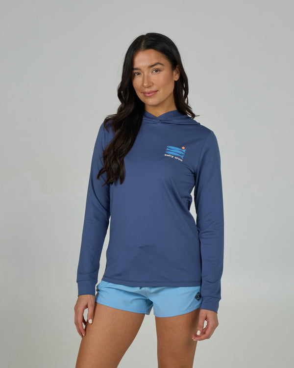 Salty Crew Small Bite Hood Sunshirt - Indigo