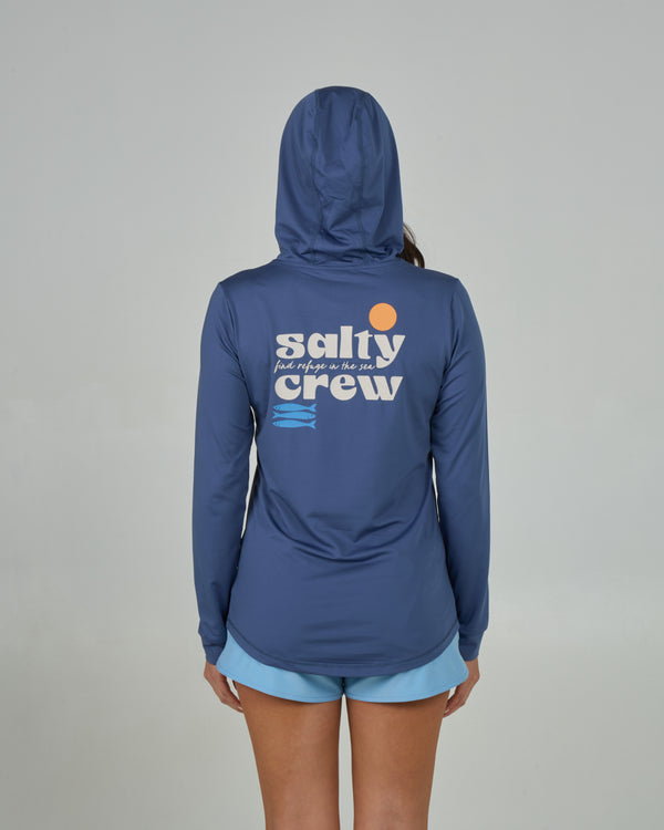 salty crew Small Bite Hood Sunshirt - Indigo