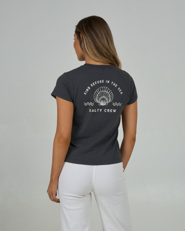 salty crew Sunrise Shell Modern Tee - Charcoal
