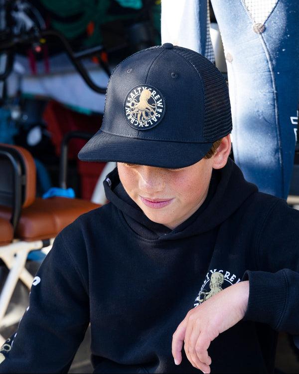 Salty Crew Tentacles Boys Retro Trucker Hat - Black