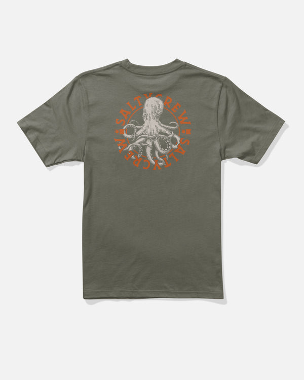 salty crew Tentacles Boys Tee - Dusty Olive