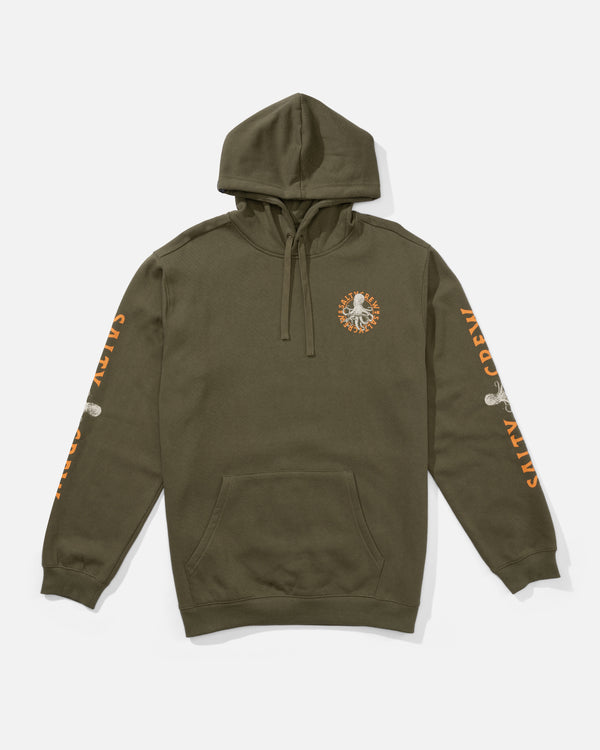Salty Crew Tentacles Fleece Hoodie - Dusty Olive