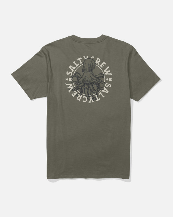 salty crew Tentacles SS Tee - Dusty Olive