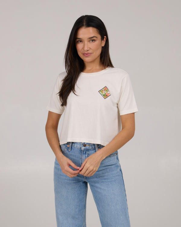 Salty Crew Tippet Fill Crop Tee - Off White