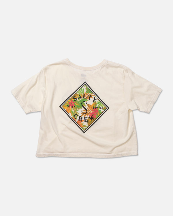 Salty Crew Tippet Fill Crop Tee - Off White