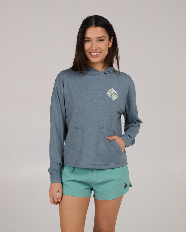 Salty Crew Tippet Fill Tech Hoodie - Fin Blue