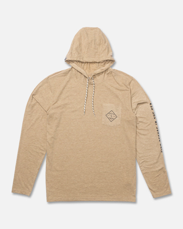 salty crew Tippet Pocket UV Hoodie - Khaki
