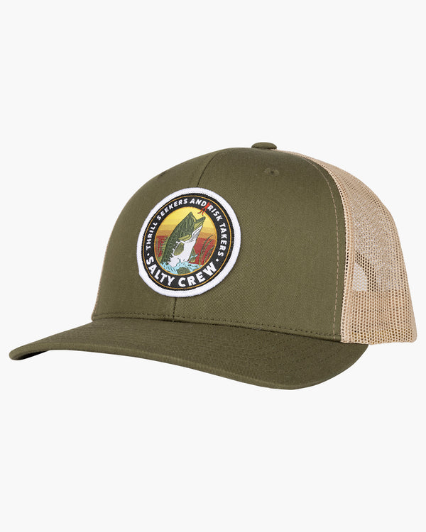 salty crew Toads Retro Trucker Hat - Moss/Khaki