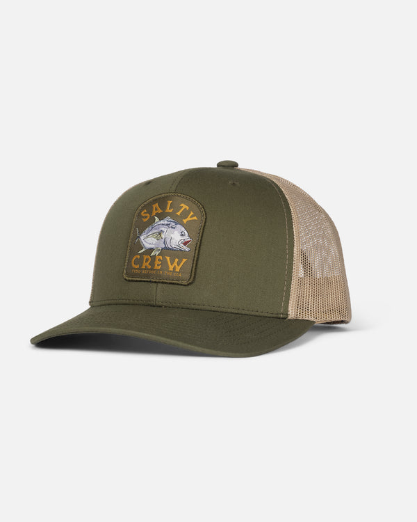 salty crew Ulua Retro Trucker Hat - Moss/Khaki