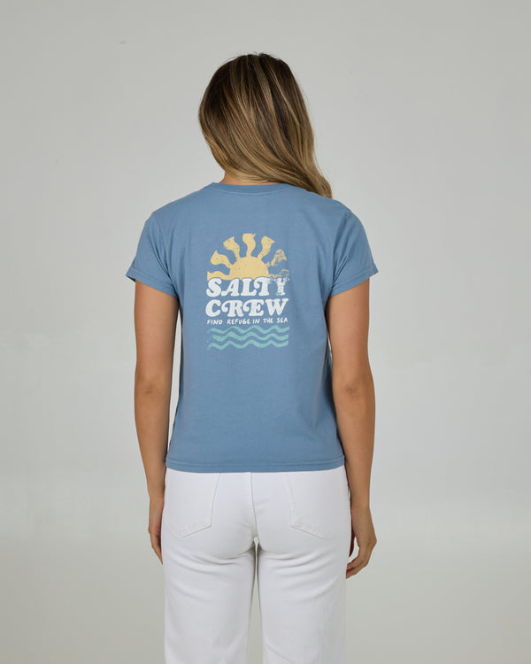 salty crew West Bound Modern Tee - Dusty Blue
