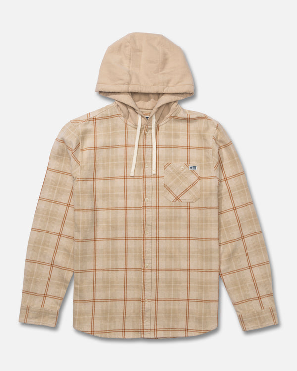 salty crew Whitewash Hooded Flannel - Birch