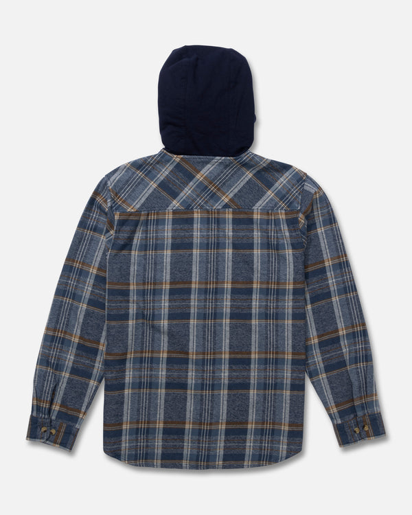 Salty Crew Whitewash Hooded Flannel - Midnight Navy