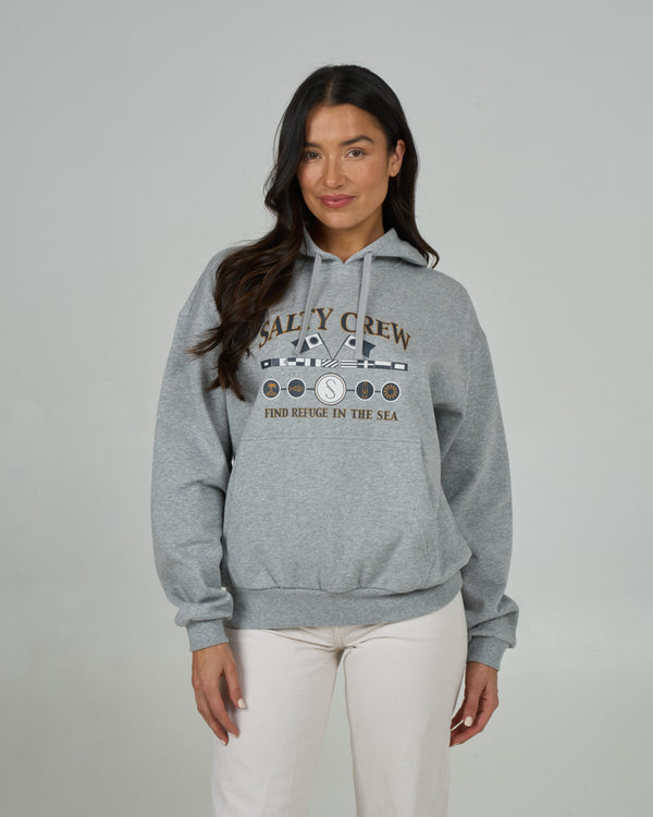 salty crew Yacht Club Hoodie - Athletic Heather