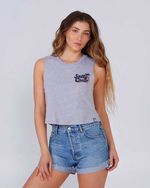 salty crew Salty Seventies Crop Tank - Athletic Heather