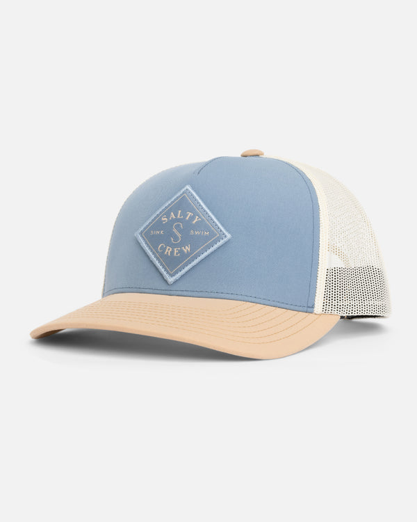 salty crew Sealine Retro Trucker Hat - Pilot Blue Bone Brown