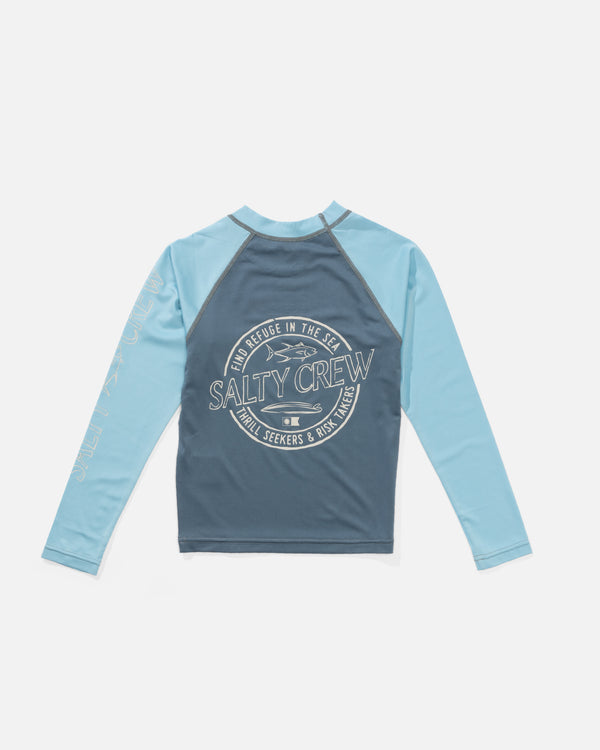salty crew Skewed Boys Long Sleeve Rashguard - Channel Blue