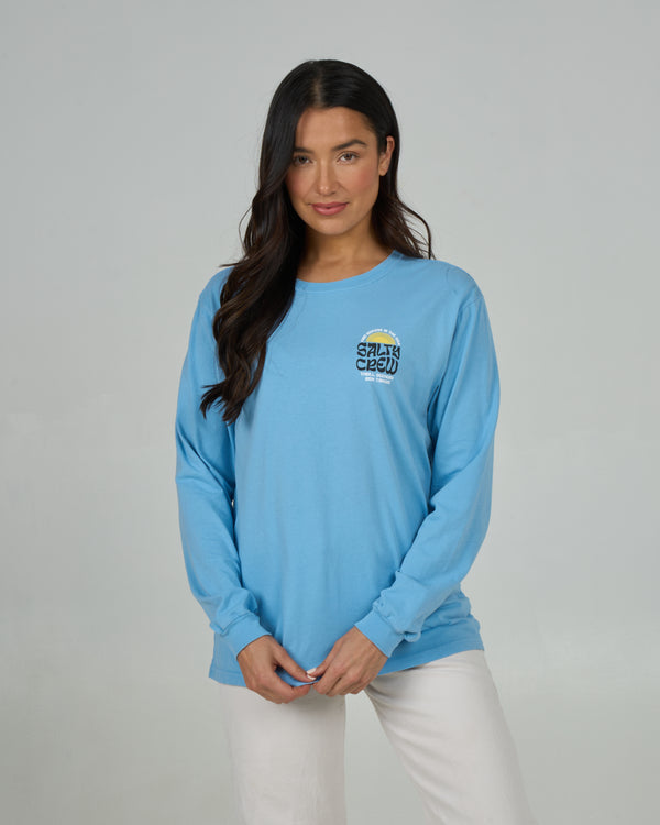Salty Crew Sunrise Long Sleeve Boyfriend Tee - Marine Blue