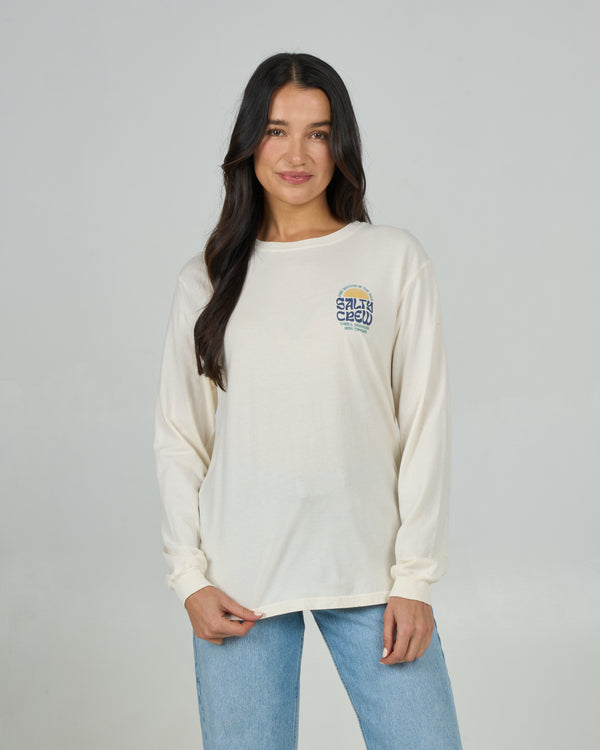 Salty Crew Sunrise Long Sleeve Boyfriend Tee - Off White