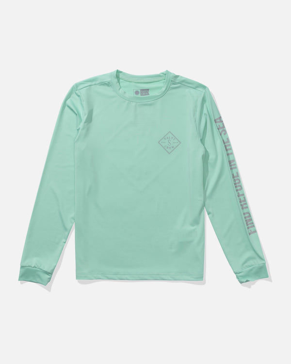 salty crew Tippet Boys Long Sleeve Sunshirt - Sea Foam