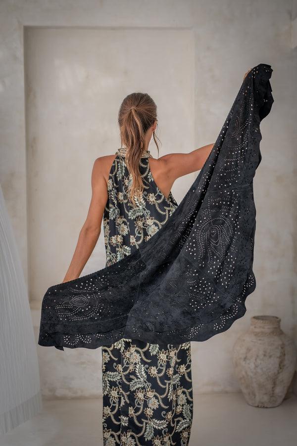 salty skin Damen Lederschal schwarz PREORDER