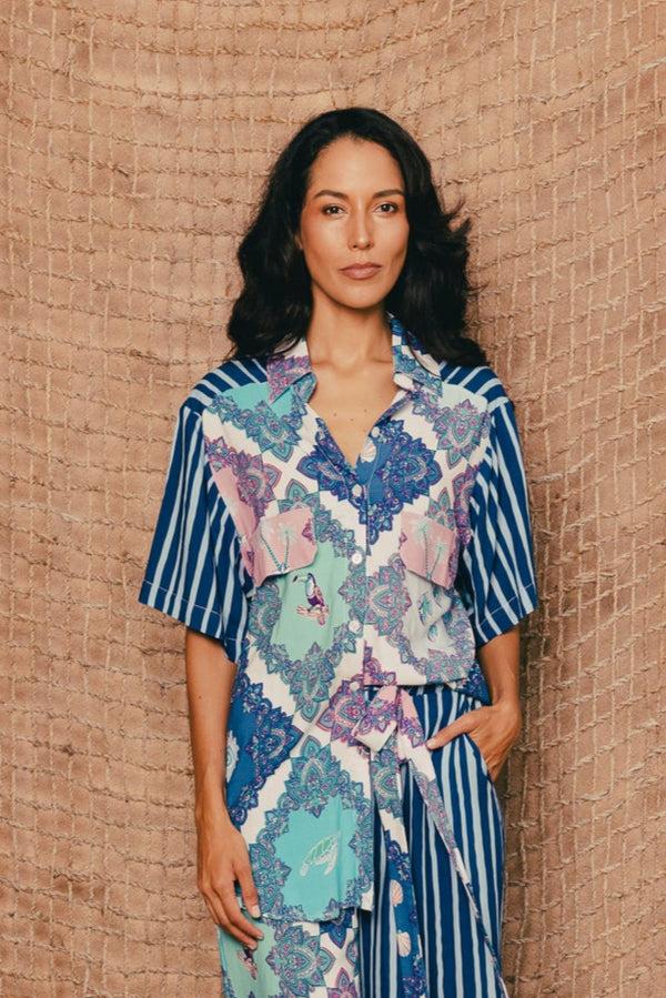 salty skin KOS BLOUSE BLUE