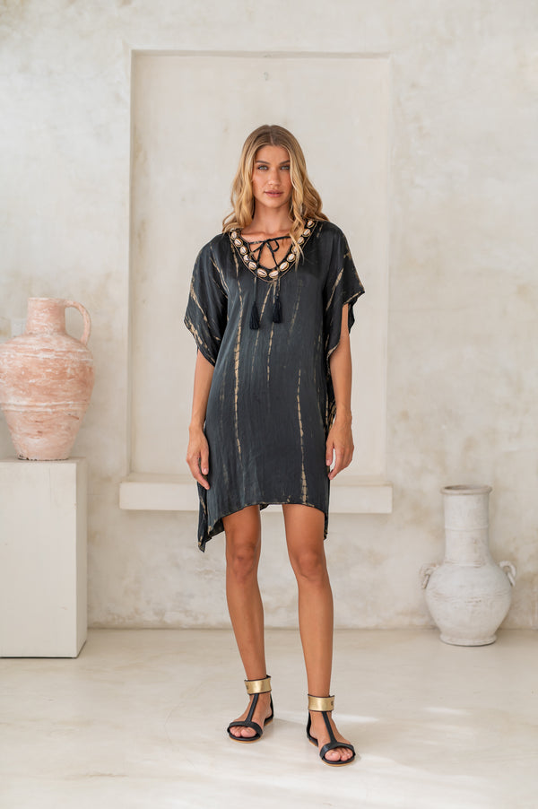 salty skin Leathersandals Black and Gold