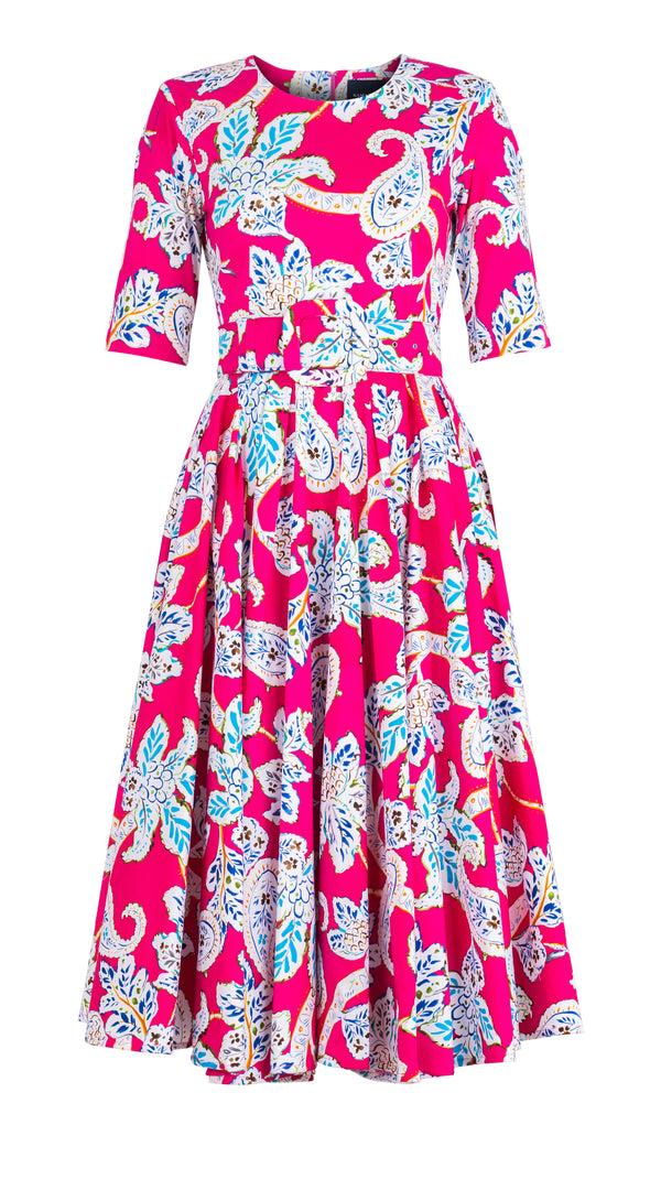 samantha sung Abelia Dress Crew Neck 1/2 Sleeve Midi Length Cotton Stretch (Marseille Paisley) 15 samantha sung Abelia Dress Crew Neck 1/2 Sleeve Midi Length Cotton Stretch (Marseille Paisley) 15