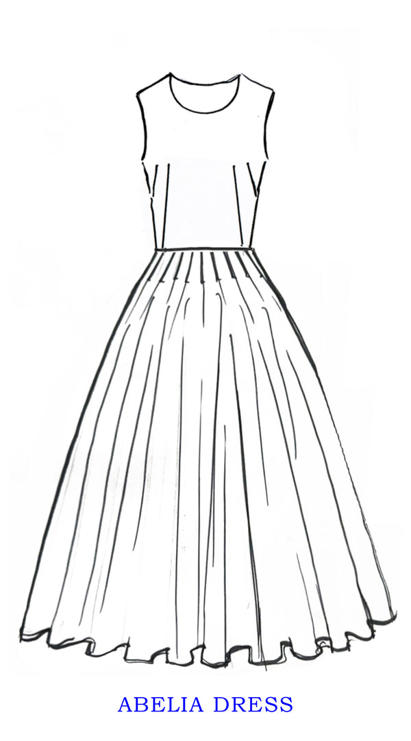 Samantha Sung Abelia Dress Crew Neck Sleeveless Long +3 Length Cotton Stretch (Emperor Tulip Bright)