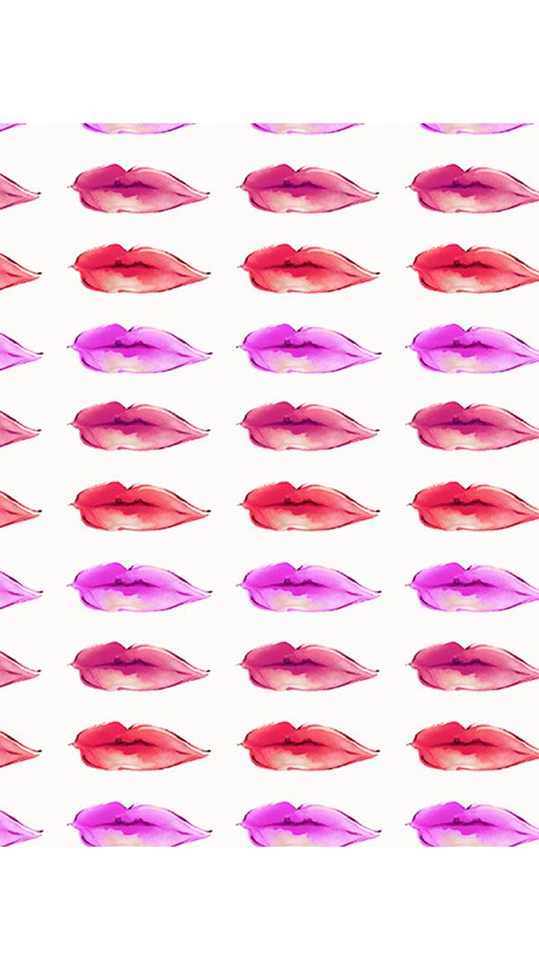 Samantha Sung Abelia Dress Round Neck 3/4 Sleeve Midi Length Cotton Stretch (Watercolor Lips)