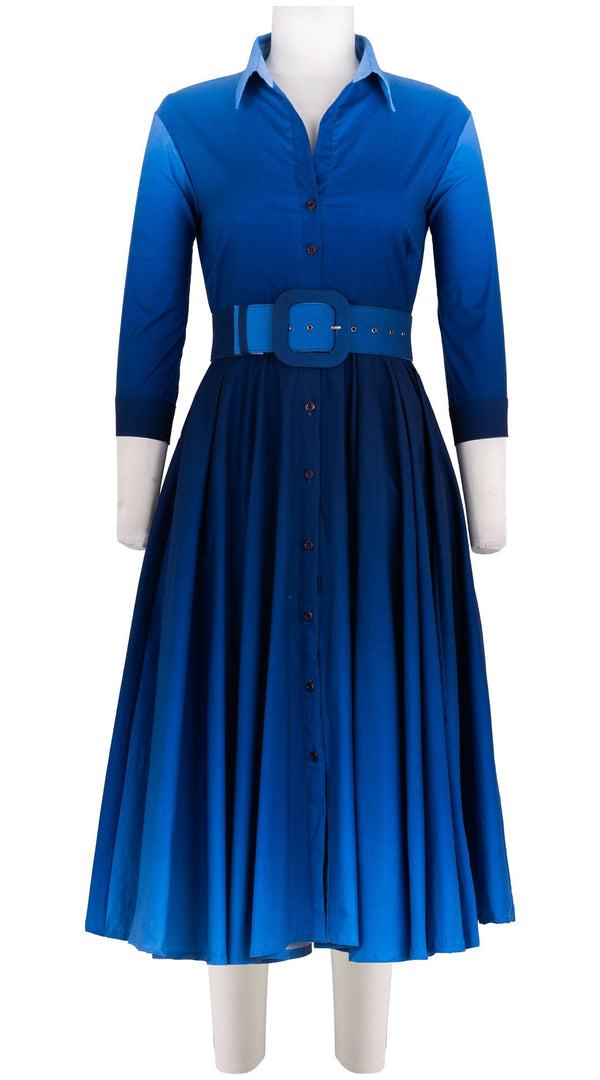 samantha sung Abelia Dress Shirt Collar 3/4 Sleeve Long +3 Length Cotton Stretch (Ombre New)