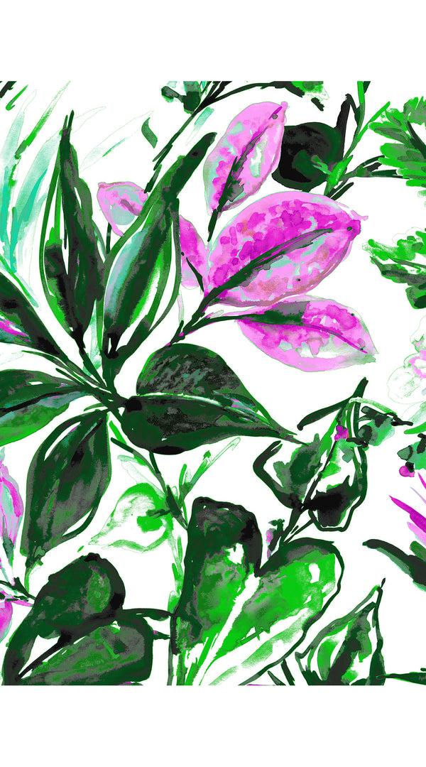 Samantha Sung Abelia Dress U Neck Sleeveless Midi Length Poliamide Taffta (Mozambique Flower White)