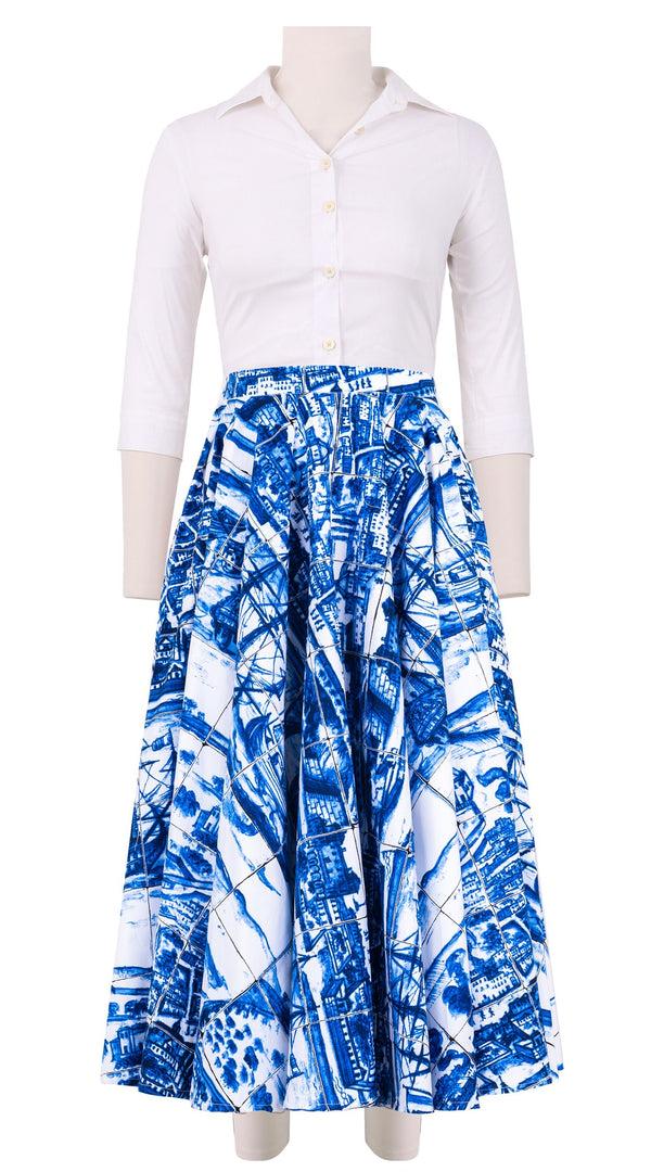 samantha sung Abelia Skirt Midi Length Cotton Stretch (Azulejo All Over) samantha sung Abelia Skirt Midi Length Cotton Stretch (Azulejo All Over)