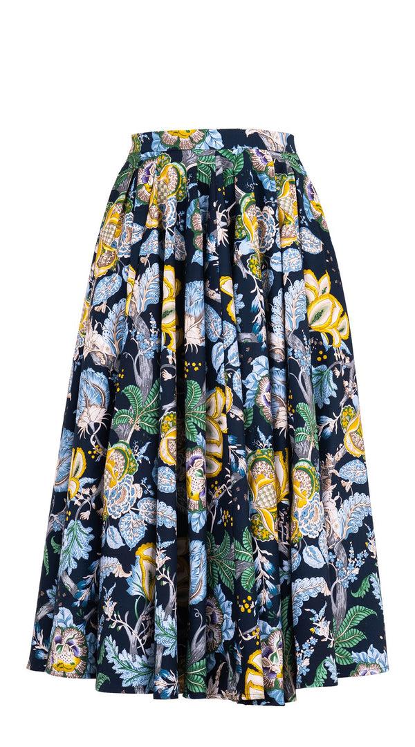 Samantha Sung Abelia Skirt Midi Length Cotton Stretch (Darts Hill Garden)