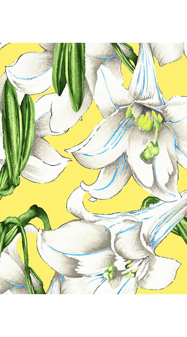 Samantha Sung Abelia Skirt Midi Length Cotton Stretch (Paper Lillies Ground)