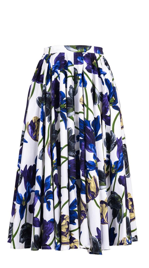 Samantha Sung Abelia Skirt Midi Length Cotton Stretch (Rambrandt Tulip)