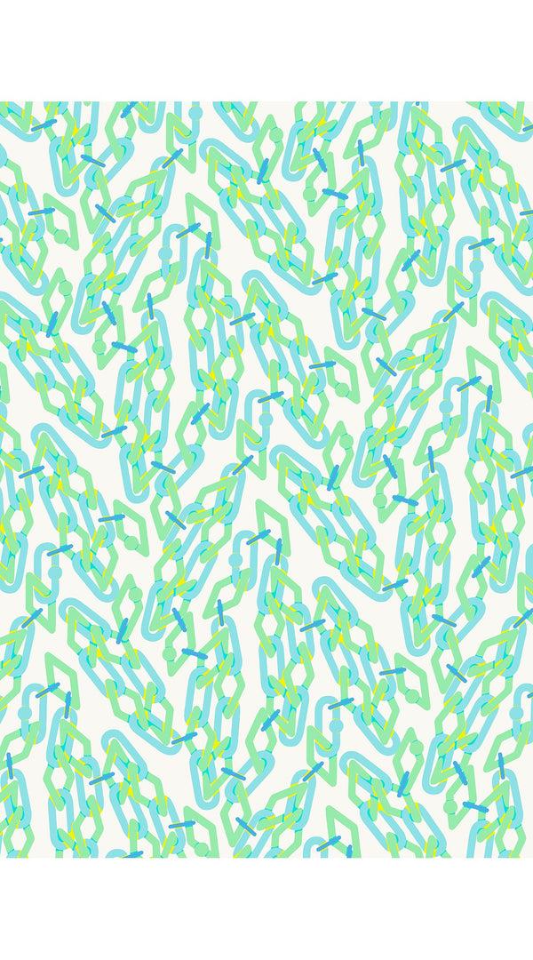 Samantha Sung Amber Dress Shirt Collar 3/4 Sleeve Midi Length Poliamide Taffta (Multi Chain Small White)