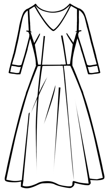 Samantha Sung April Dress V Neck 3/4 Sleeve Long Length Cotton Stretch (Darby Rose White)