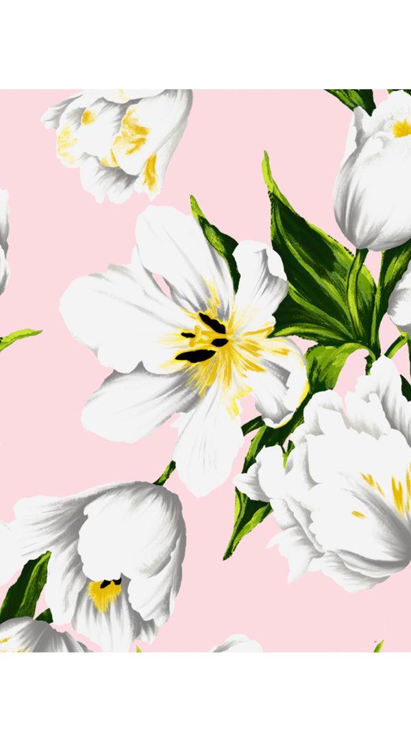 samantha sung April Dress V Neck 3/4 Sleeve Long Length Cotton Stretch (Emperor Tulip Pastel)