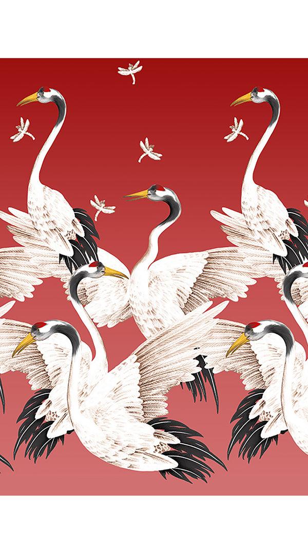 Samantha Sung Aster Dress Boat Neck Mini Cap Sleeve Midi Plus Length Cotton Musola (White Crane Ombre)