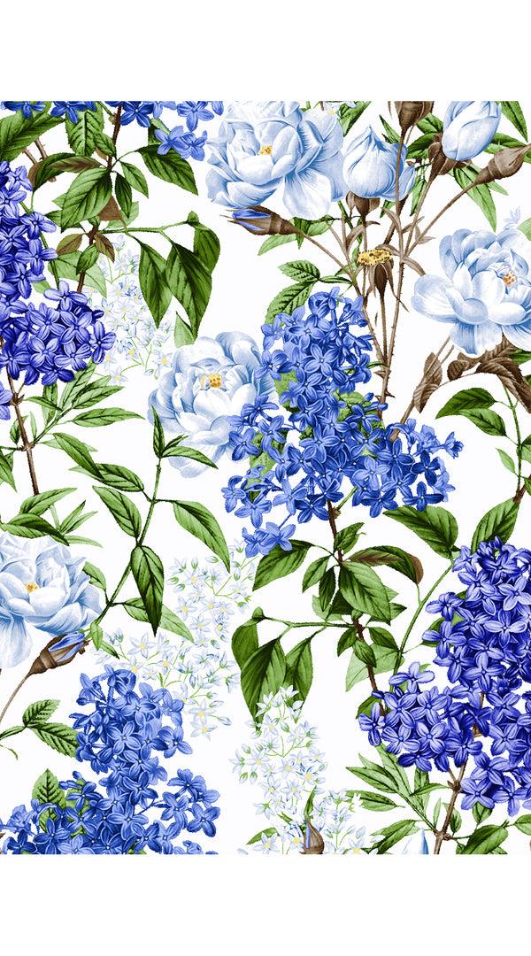 Samantha Sung Aster Dress Crew Neck Sleeveless Midi Length Cotton Musola (Lilac Heaven White)