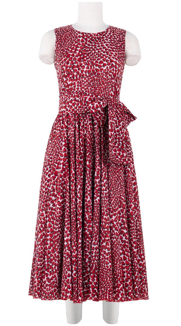 Samantha Sung Aster Dress Crew Neck Sleeveless Midi Length Cotton Musola (Heart Wave Big)