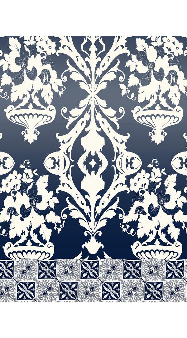 Samantha Sung Aster Dress Crew Neck Sleeveless Midi Length Cotton Musola (Impero Ombre)