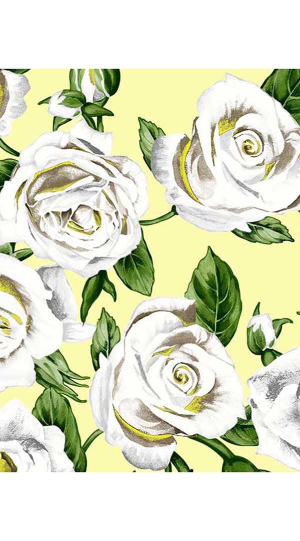 Samantha Sung Aster Dress Crew Neck Sleeveless Midi Length Cotton Musola (White Rose Pastel)