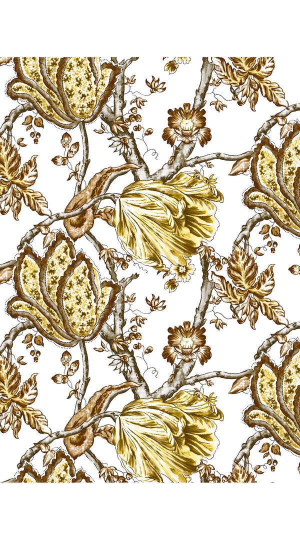 Samantha Sung Aster Dress Crew Neck Sleeveless Midi Length Cotton Musola (Lillie Toile White)