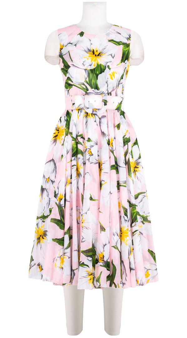 samantha sung Aster Dress Crew Neck Sleeveless Midi Length Cotton Musola (Emperor Tulip Pastel) samantha sung Aster Dress Crew Neck Sleeveless Midi Length Cotton Musola (Emperor Tulip Pastel)