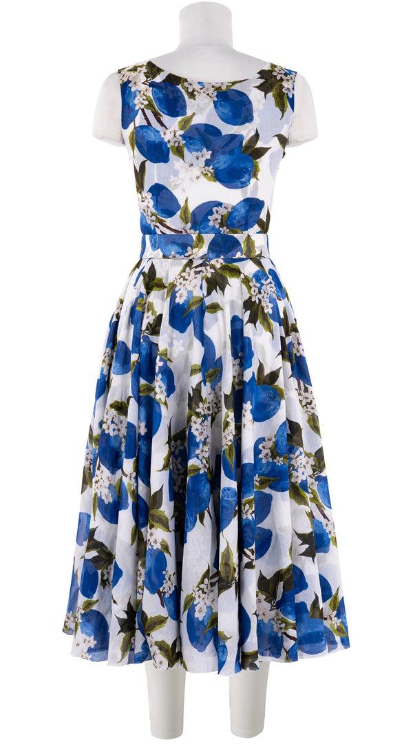 Samantha Sung Aster Dress Round Neck Mini Cap Sleeve Midi Length Cotton Musola (Lemon Original)